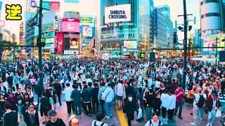 4K[Reverse] Crowds Are Going Backwards!! at Shibuya Crossing & Hachiko Square in Tokyo Japan 2025