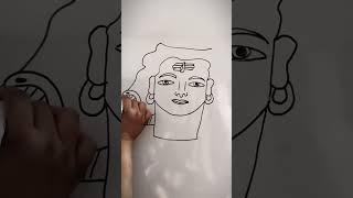 | How to draw Shiv |  Simple Drawing ️ #bholenath #shiv #drawing #shorts