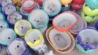 सबसे सस्ता Ceramic Market Khurja || Ceramic Pots & Planters Wholesale/ || Garden Decor Items