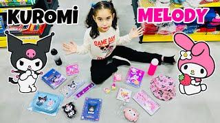 KUROMİ AND MY MELODİ KIRTASİYE ALIŞVERİŞ CHALLENGE !!