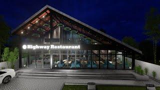 1350 sq ft. Highway restaurant, design