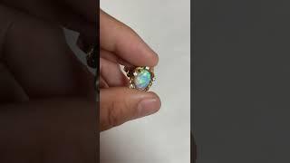 14k Australian Opal and Diamond Bird Nest Ring