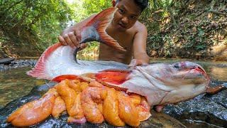 Wow! Cooking Big Fish Sour Soup with Water Spinach Recipes - Survival Time