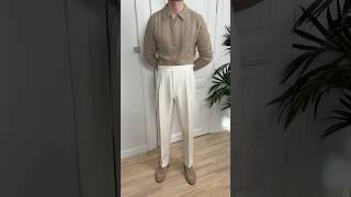 Outfit idea - Cream and beige  #menswear #mensstyle #oldmoneystyle #oldmoneyoutfits #falloutfit