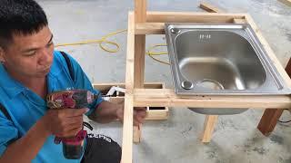 Excellent woodworking skills // Modern outdoor kitchen and how to make it