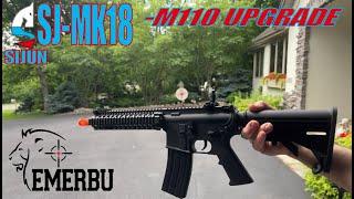 DEMO - Upgraded SJ MK18 (TOY!) Gel Ball Blaster EMERBU TOYS - M110 SPRING!! Crazy FPS!!