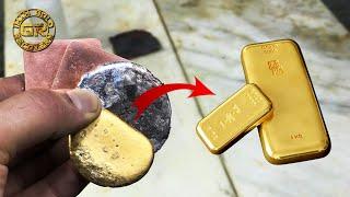 How to Refining Gold Scrap into Pure Gold Bar 24k | Gold Refinery Method | Gold Refinery