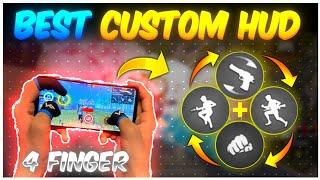 4 Finger Best Custom HUD Settings | Latest Control Settings Free Fire | Pro Custom HUD Setting 2021