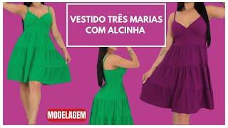 Vestido três marias com alcinha - modelagem