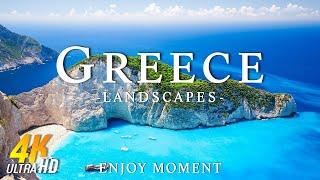 FLYING OVER GREECE (4K UHD) - Amazing Beautiful Nature Scenery with Relaxing Music for Stress Relief