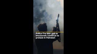 Police fire tear gas as thousands continue to protest in Pakistan | AJ #shorts