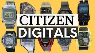 CITIZEN DIGITAL WATCHES: 70s- 2000 History of  Ana-digi temp, Calculators, Promaster , Independent