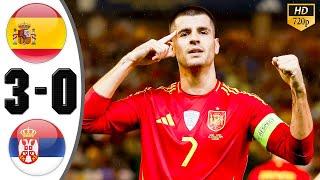 Spain vs Serbia 3-0 Highlights & All Goals 2024 HD