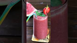 Refreshing watermelon with strawberries and mint a perfect drink for summer  #healthydrink