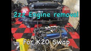 How to Kswap an Mr2 Spyder EP5: How to remove the stock 1zz or 2zz engine from your Mr2 (mr-s zzw30)
