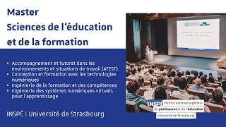 Master Sciences de l'éducation à l'Université de Strasbourg