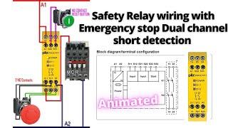 How to wire Safety Relay ? Emergency Stop Dual Channel Monitoring with reset || Easy Explained