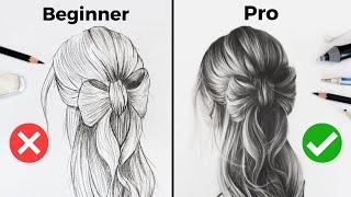 Learn to Draw Hair from Beginner to Pro in Just One Video!