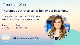 Therapeutic strategies for behaviour in schools with Stacey McDermott