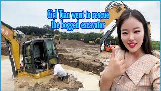 Female driver Tian and her journey to rescue a bogged excavator (Subtitles)