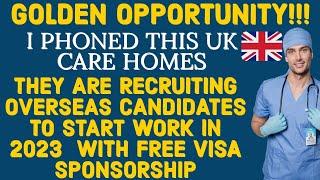 UK Care Homes Recruiting In 2023  From  Overseas With Visa Sponsorship,  Verified Employers