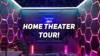 AMAZING 7.2.4 HOME THEATER TOUR! // 4K Dolby Atmos STAR CEILING Polk // LG // DIY LIGHTING SYSTEM!