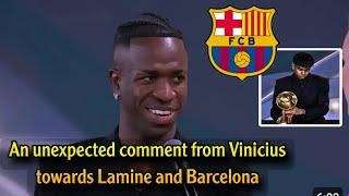 An unexpected comment from Vinicius towards Lamine Yamal and Barcelona at the Globe Soccer ceremony