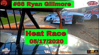 #66 Ryan Gillmore Heat Race - Lucas Oil Speedway In-Car Camera 5/17/2020