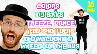 Dance workout Compilation | Head Shoulders, Freeze, Colors + more!  | DJ Raphi! Songs for Kids