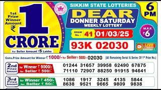 Lottery Sambad Today 06:00pm 01/03/25 Day Dear Paper Lottery Result Pdf Download