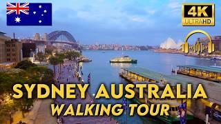 WALKING AROUND SYDNEY AUSTRALIA | King St Wharf - Circular Quay | 4K UHD Video Walk | Binaural Audio