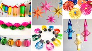 10 Easy Paper decoration ideas for Festival at home| Room Decor ideas for Diwali, Eid and Christmas