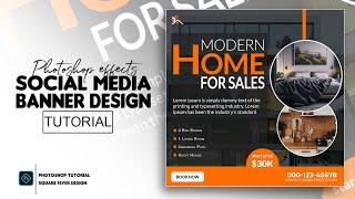 Real Estate Business Social media post and Square Flyer design | Photoshop Tutorial