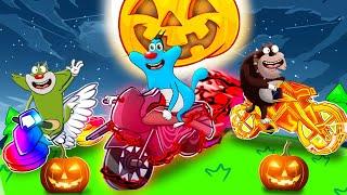 Roblox Oggy Racing World Halloween Bikes In Bike Obby With Jack And Bob