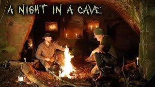 Camping in a Cave with campfire cooking