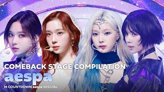 Next Level부터 Whiplash까지! aespa(에스파) 컴백 기념 엠카운트다운 무대 모아보기 | aespa Stage Compilation