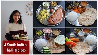 4 Veg Thali Recipes | Restaurant style guest thali recipes | Veg thali in 40 mins