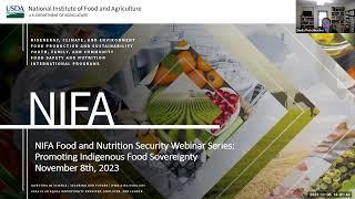 NIFA Nutrition Security Webinar: Promoting Indigenous Food Sovereignty