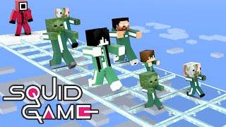 SQUID GAME GLASS BRIDGE CHALLENGE - Sad Story - Minecraft Animation