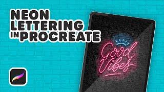 How to create NEON Lettering in Procreate (#Shorts)