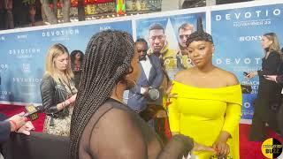 Devotion Movie Press Junket Red Carpet Interview - Christina Jackson