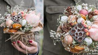 Flower arrangement made from natural materials DIY TSVORIC