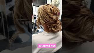 Textured Bun  #texturedhair #bridalhairstyle #bridalbun #bridehair #hairupdo