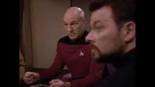 Data analogizes Q's beloved pet: Captain Picard.