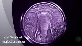 2012 Elephant 1000 Francs Gabon African Ounces Antique Finish Majestic Coins LTD