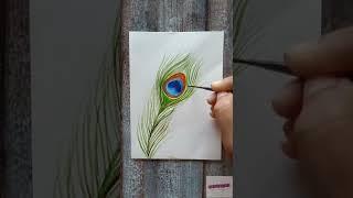 Peacock feather  painting #shorts #creativeart