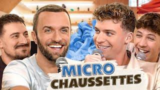 Léon Marchand et Squeezie en chaussettes (ft Freddy Gladieux & Oscar) - Micro Chaussettes #2