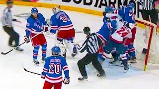 Braden Schneider Tom Wilson Fight After Stick Chop on Igor Shesterkin | Rangers vs Capitals Playoffs