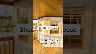 Shed converted to #tinyhouse for $25,000! #housetour #hometour #tinyhome #shed Via katiekate2714