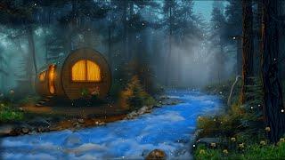 Cozy Cabin by the Forest Stream  Relaxing Birds & Water Sounds for Sleeping 